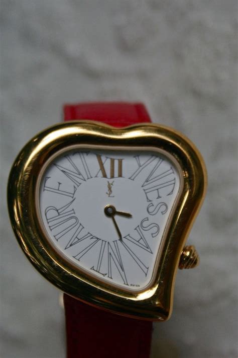 vintage ysl heart watch|Yves Saint Laurent Heart Watch .